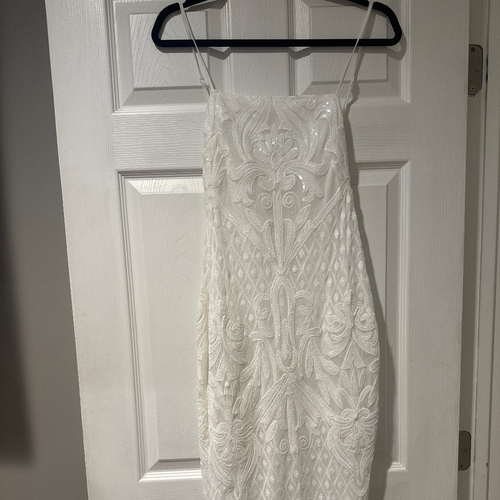 Lulus White Sequined Dress